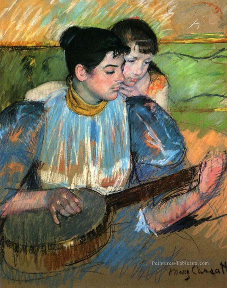 Le banjo Lesson des mères Mary Cassatt Peintures à l'huile